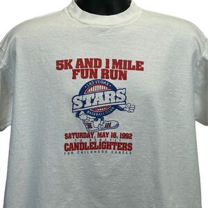 Vintage 90s Las Vegas Stars 5K Fun Run T Shirt Aviators White Unisex XL X-Large